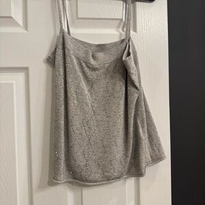 Banana Republic grey beaded top
